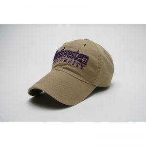 Northwestern Wildcats Legacy Unconstructed Adjustable Golden Khaki Hat with Straight Northwestern University Design