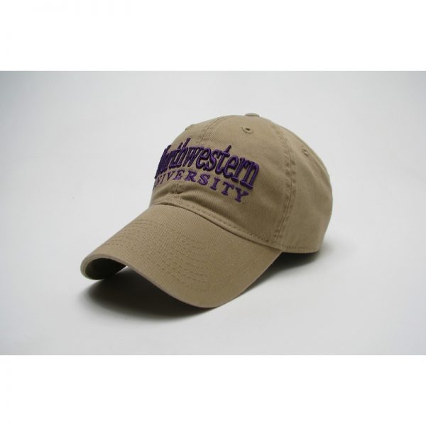 Northwestern Wildcats Legacy Unconstructed Adjustable Golden Khaki Hat with Straight Northwestern University Design