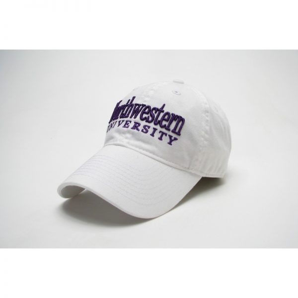 Northwestern Wildcats Legacy Unconstructed Adjustable White Hat with Straight Northwestern University Design
