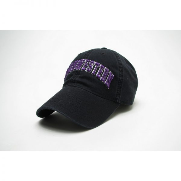 Northwestern Wildcats Legacy Unconstructed Adjustable Black Hat with Arched Northwestern Design