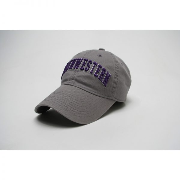 Northwestern Wildcats Legacy Unconstructed Adjustable Light Grey Hat with Arched Northwestern Design