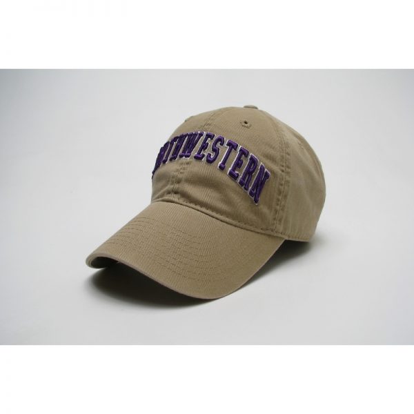 Northwestern Wildcats Legacy Unconstructed Adjustable Golden Khaki Hat with Arched Northwestern Design