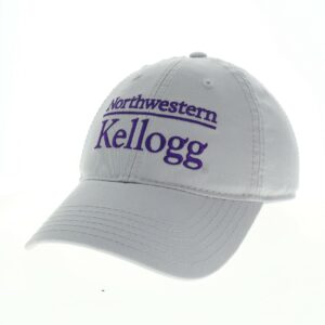 Northwestern University Wildcats Legacy Unconstructed Adjustable Silver Hat with Kellogg Design