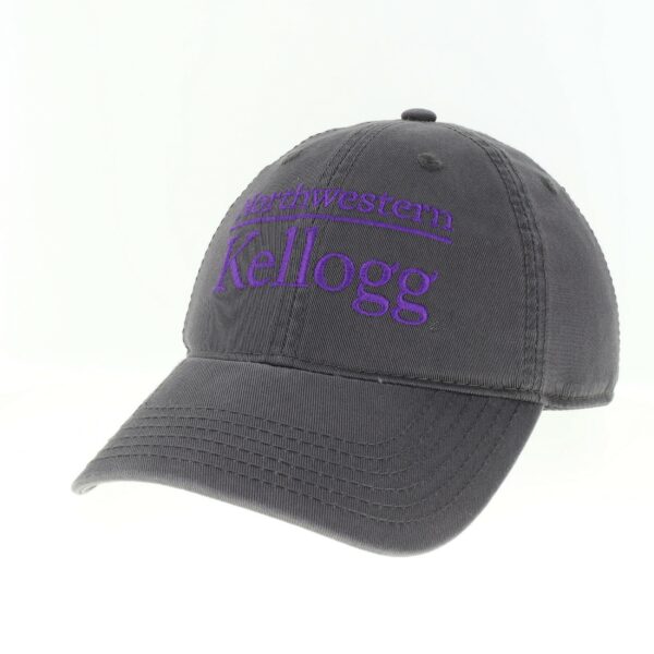 Northwestern Wildcats Legacy Unconstructed Adjustable Charcoal Grey Hat with Kellogg Design-2