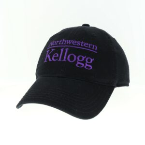 Northwestern Wildcats Legacy Unconstructed Adjustable Black Hat with Purple Kellogg Design-2
