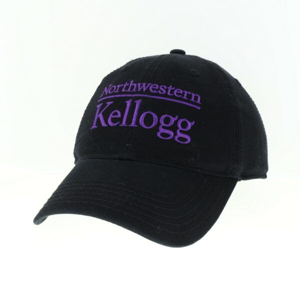 Northwestern Wildcats Legacy Unconstructed Adjustable Black Hat with Purple Kellogg Design-2