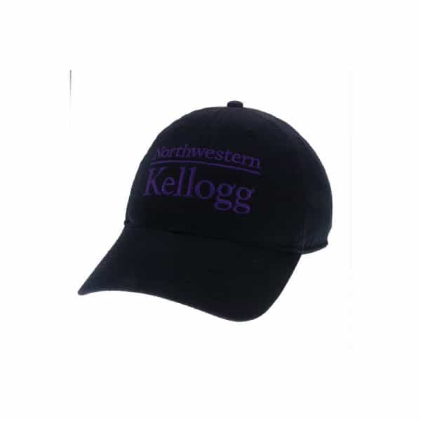 Northwestern Wildcats Legacy Unconstructed Adjustable Black Hat with Purple Kellogg Design
