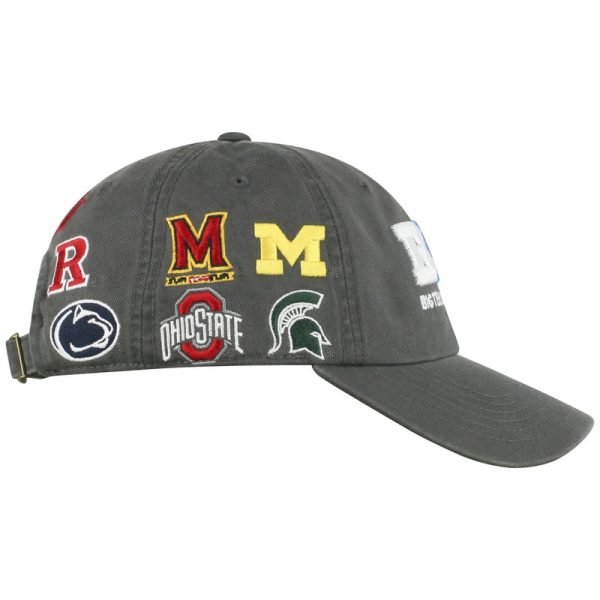 Northwestern University Wildcats TW Unconstructed Adjustable Charcoal Grey Cotton Hat With Big Ten Design - Image 4