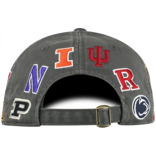 Northwestern University Wildcats TW Unconstructed Adjustable Charcoal Grey Cotton Hat With Big Ten Design - Image 5