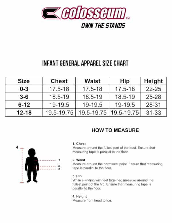 Colosseum Infant Sizing Chart