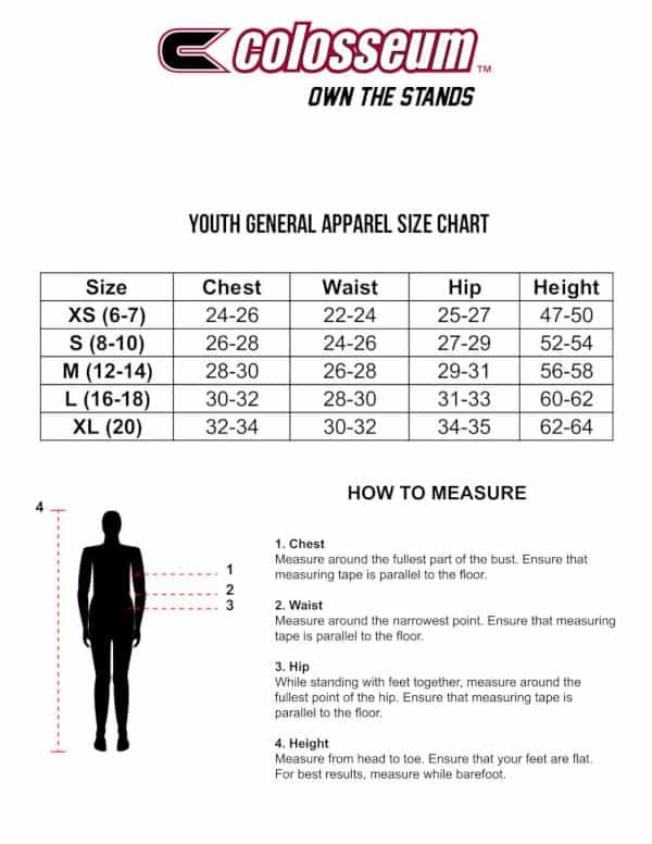 Colosseum Youth Sizing Chart