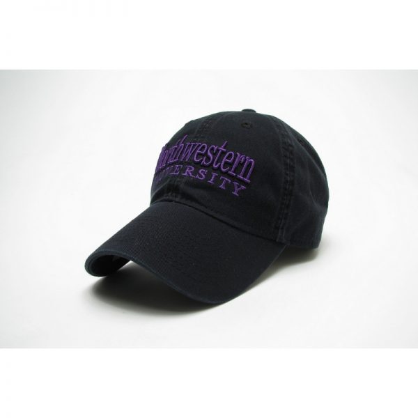 Northwestern Wildcats Legacy Unconstructed Fitted Black Hat with Straight Northwestern University Design