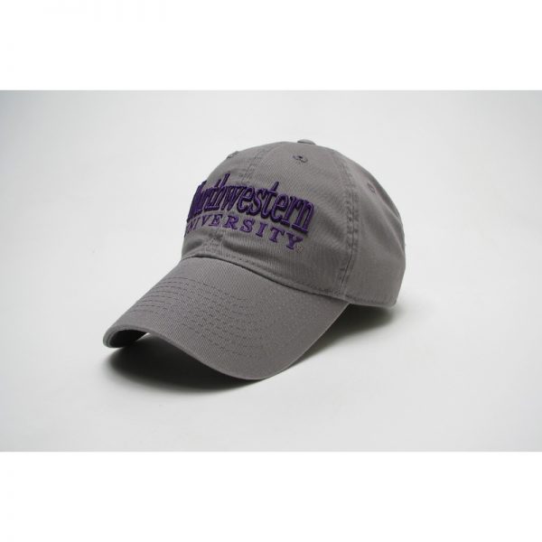 Northwestern Wildcats Legacy Unconstructed Fitted Dark Grey Hat with Straight Northwestern University Design