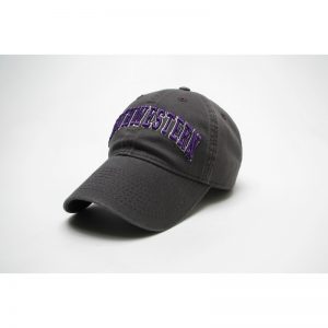 Northwestern Wildcats Legacy Unconstructed Fitted Charcoal Grey Hat with Arched Northwestern Design