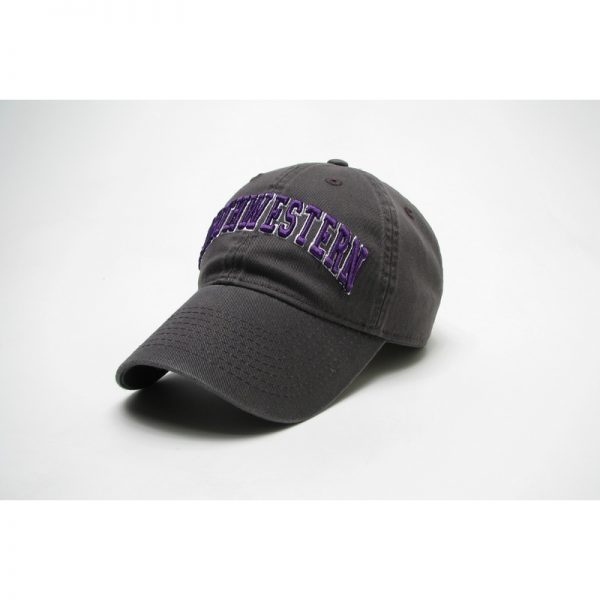Northwestern Wildcats Legacy Unconstructed Fitted Charcoal Grey Hat with Arched Northwestern Design