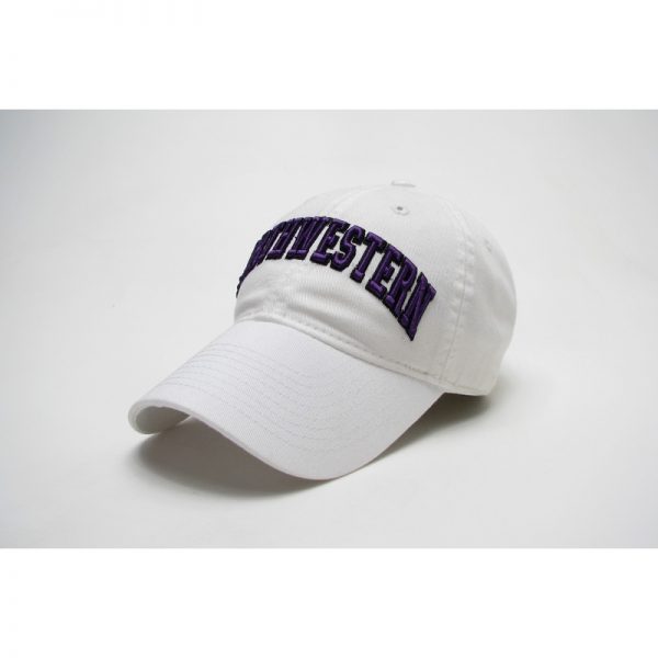 Northwestern Wildcats Legacy Unconstructed Fitted White Hat with Arched Northwestern Design