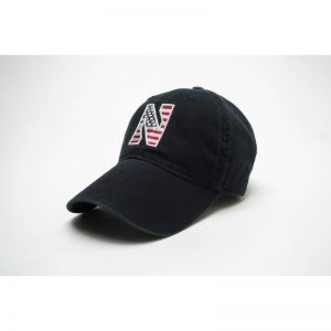 Northwestern Wildcats Legacy Unconstructed Fitted Black Hat with Stylized N American Flag Theme Design
