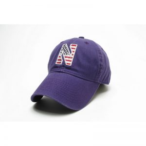 Northwestern Wildcats Legacy Unconstructed Fitted Purple Hat with Stylized N American Flag Theme Design