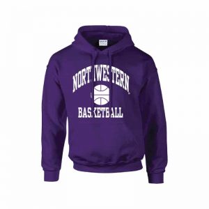 Northwestern University Wildcats Purple Hooded Sweatshirt with Basketball Design