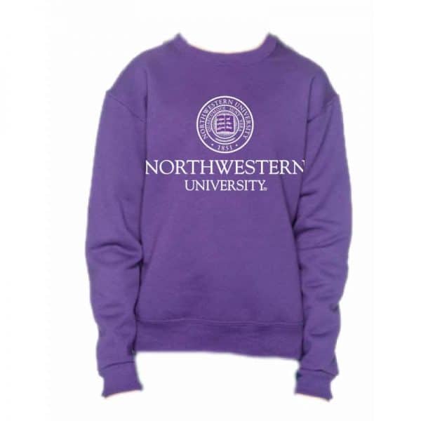 Northwestern Wildcats  Youth Purple Crewneck Sweatshirt with Northwestern University Seal Design