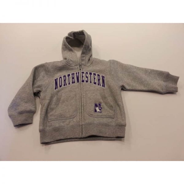 Northwestern Wildcats Grey Infant Zip-Hood Sweatshirt