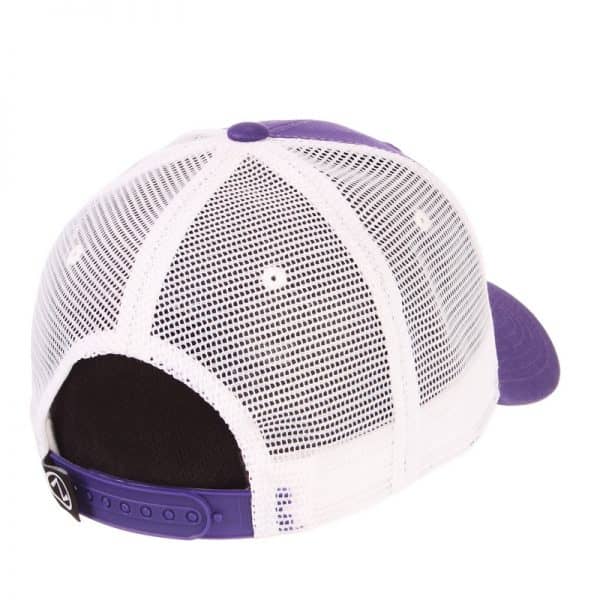 Northwestern University Wildcats Zephyr Constructed Adjustable Purple/White Trucker Mesh Hat with N-Cat Design - Image 2
