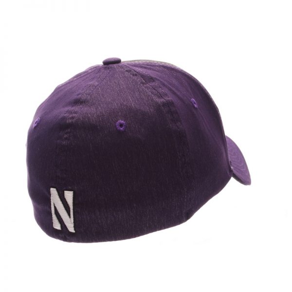 Northwestern University Wildcats Zephyr Constructed Flex Fit Super Light Soft Fleck Purple/Black Hat  With N-Cat Design - Image 2