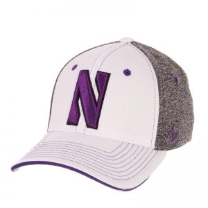 Northwestern Wildcats Zephyr Constructed Flex Fit White/Charcoal Hat with Stylized N Design