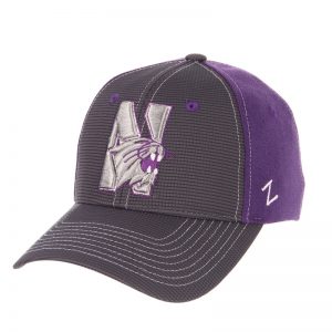 Northwestern Wildcats Zephyr Constructed Flex Fit Charcoal/Purple Hat with Tonal N-Cat Design
