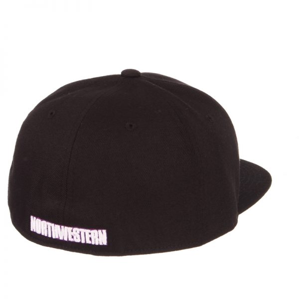 Northwestern Wildcats Zephyr Black Fitted Hat with Stylized N-Cat Design
