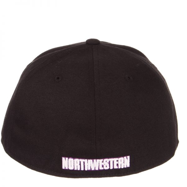 Northwestern Wildcats Zephyr Black Fitted Hat with Stylized N-Cat Design
