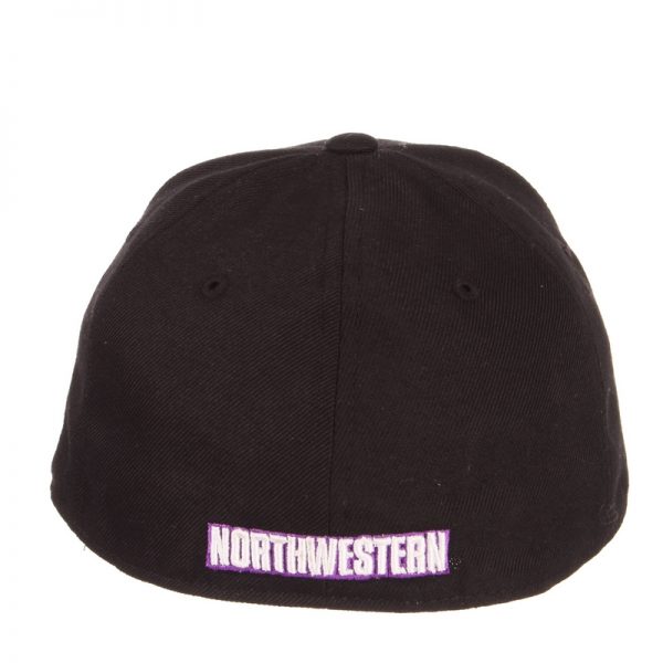 Northwestern University Wildcats Zephyr Black Fitted Hat with Stylized N Design - Image 4
