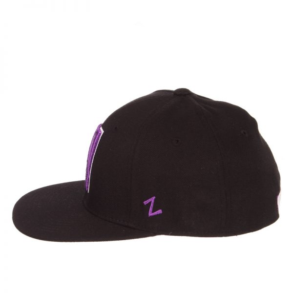 Northwestern Wildcats Zephyr Black Fitted Hat with Stylized N Design