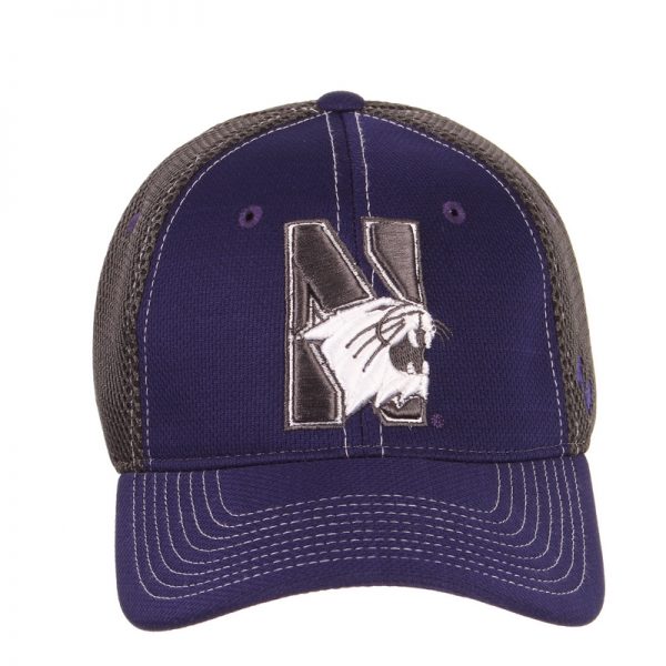Northwestern University Wildcats Zephyr Constructed Flex Fit Purple/Charcoal Hat with Tonal N-Cat Design - Image 4