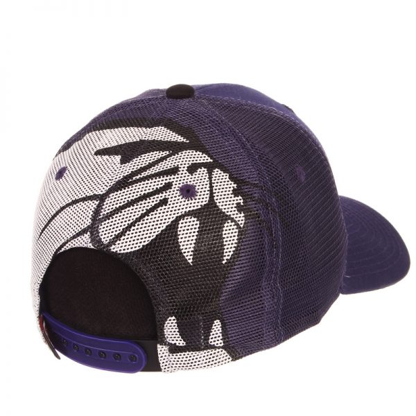 Northwestern University Wildcats Zephyr Constructed Adjustable Purple/Purple Trucker Mesh Hat with Stylized N Design - Image 2