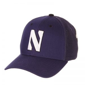 Northwestern Wildcats Zephyr Constructed Adjustable Purple/Purple Trucker Mesh Hat with Stylized N Design
