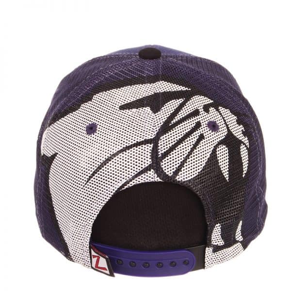 Northwestern University Wildcats Zephyr Constructed Adjustable Purple/Purple Trucker Mesh Hat with Stylized N Design - Image 3