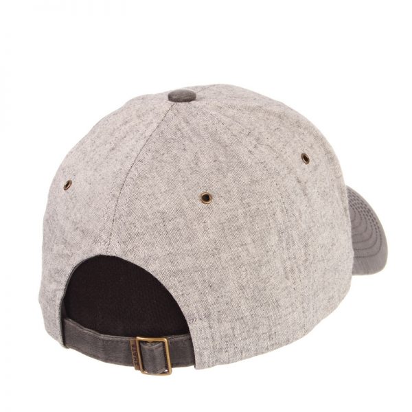 Northwestern University Wildcats Zephyr Constructed Adjustable Grey Cotton Hat with Synthetic Leather Visor And Stylized N Applique Design - Image 3