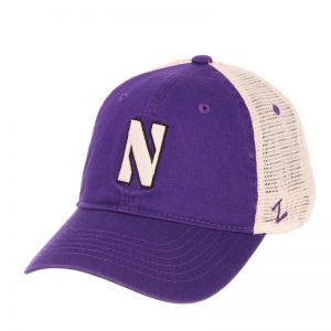 Northwestern Wildcats Zephyr Unconstructed Adjustable Purple/Natural Trucker Mesh Hat with Stylized N Design
