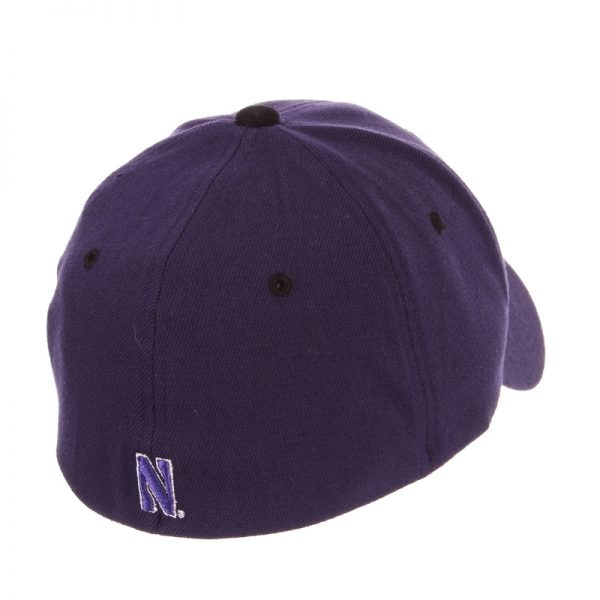 Northwestern University Wildcats Zephyr Constructed Flex Fit Dark Purple Hat  Multicolor N-Cat Design - Image 2