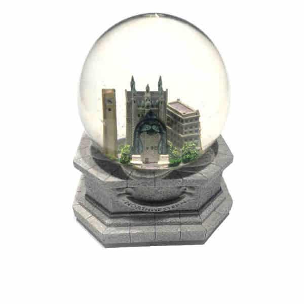 Northwestern Wildcats Water Snow Globe with the Campus Image and Fight Song