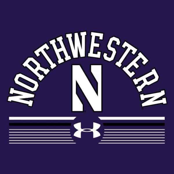 Northwestern University Wildcats Men's Under Armour Purple Aviator Waffle Crew - Image 4