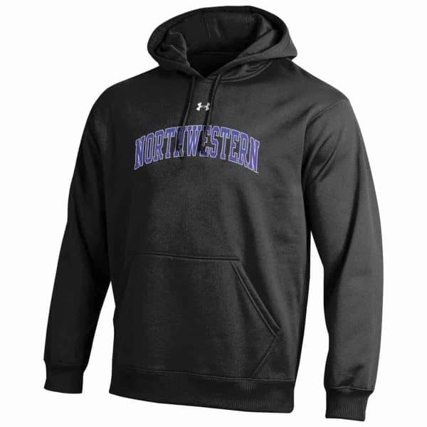 Northwestern Wildcats Under Armour Black Fleece Hood with Printed Arched Northwestern
