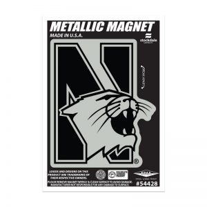 Northwestern Wildcats Indoor/Outdoor Flexible Metallic Magnet N-Cat Design 2.5"X4"