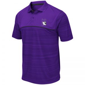 Northwestern University Wildcats Colosseum Mens Purple Levuka Polo with N-Cat Design