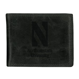 Northwestern University Wildcats Black Onyx Westbridge Genuine Leather Billfold Wallet