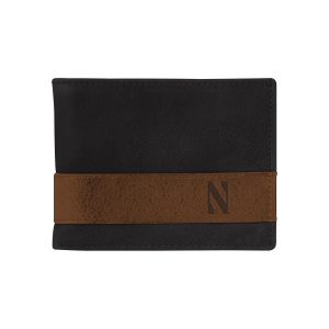 Northwestern University Wildcats Black/Tan Two Tone Westbridge Genuine Leather Billfold Wallet