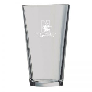 Northwestern University Wildcats 16 oz. Laser Engraved Pint Glass With N-Cat Design