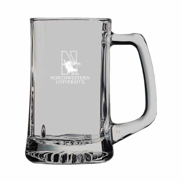 Northwestern University Wildcats 15 oz. Laser Engraved Belgian Mug With N-Cat Design
