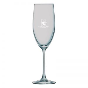 Northwestern University Wildcats 8 oz. Laser Engraved Silhouette Champagne Flute With N-Cat Design
